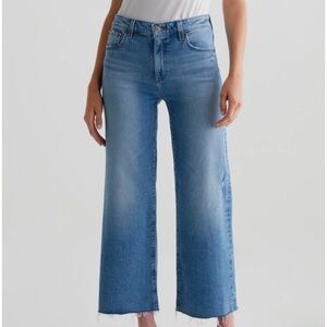 Ag Adriano Goldschmied Blue Saige FWide-Leg Crop Jeans
